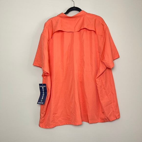 NWT Xcaster Orange Outdoor UPF Fishing Quick Dry Button Shirt Men's Sz 4X - Picture 7 of 8
